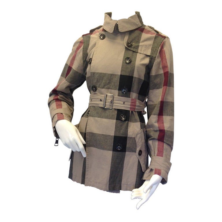 Burberry plaid shop trench coat