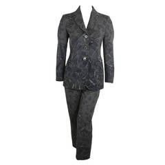 Vintage Moschino 1990s Gray Alphabet Soup Wool Suit