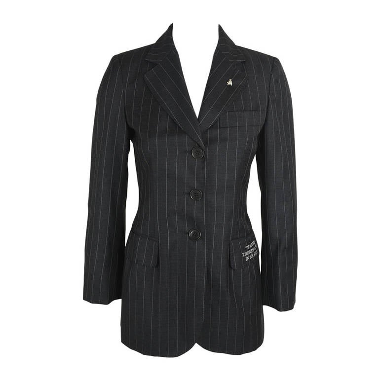 Moschino 1990s "Waiter, There's A Fly In My Suit" Jacket For Sale