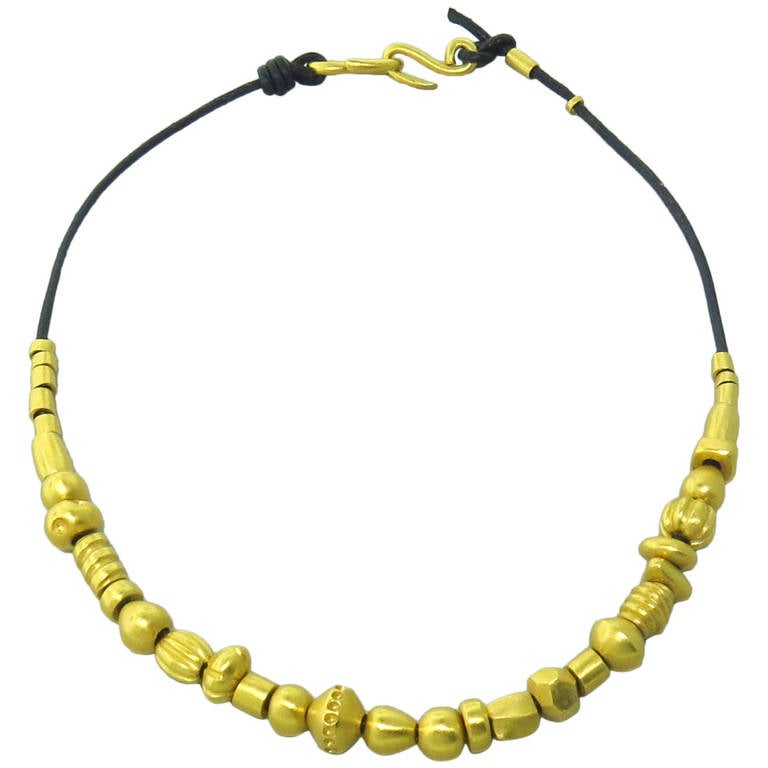 Linda Lee Johnson Gold Slide Charm Necklace