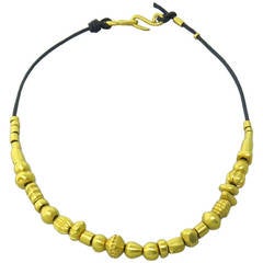 Linda Lee Johnson Gold Slide Charm Necklace