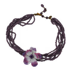 Miriam Haskell Old Rose Flower Necklace