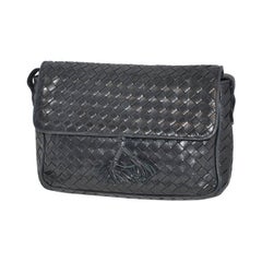 Bottega Veneta Signature Woven Lambskin with Tassles Clutch/ Shoulder Bag