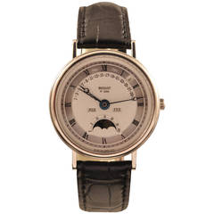 Breguet White Gold Perpetual Calendar Retrograde Wristwatch circa 2004