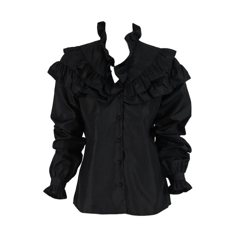 1980s Regina Porter black silk evening blouse at 1stDibs | regina ...