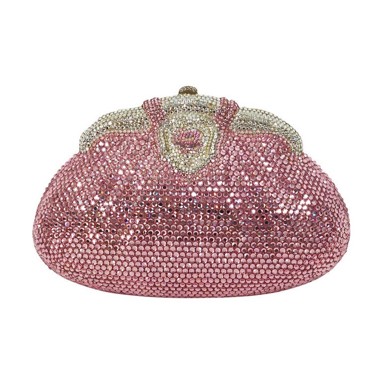 Pink crystal evening bag Finesse la Model