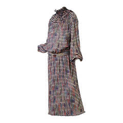 Vintage Missoni Multicolored Dress with Matching Ruffle Collar and Belt 1980s 4