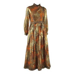 Vintage Oscar De La Renta Paisley Lame Cocktail Dress