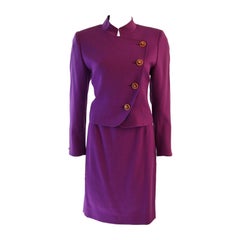 Vintage Valentino Miss V Purple Skirt Suit Size 44 10