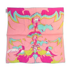 Beautiful Chereskin 1970's Summer of Love Psychedelic Print Scarf 3