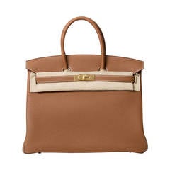 BRAND NEW Hermes Birkin Togo Gold 35 GHW