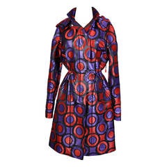 New VERSACE Textured Jacquard Trench Coat with Hood 6