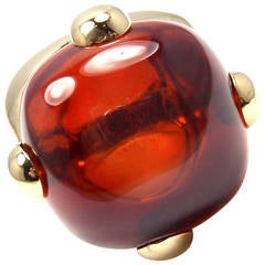 Pomellato Large Cabochon Garnet Yellow Gold Ring