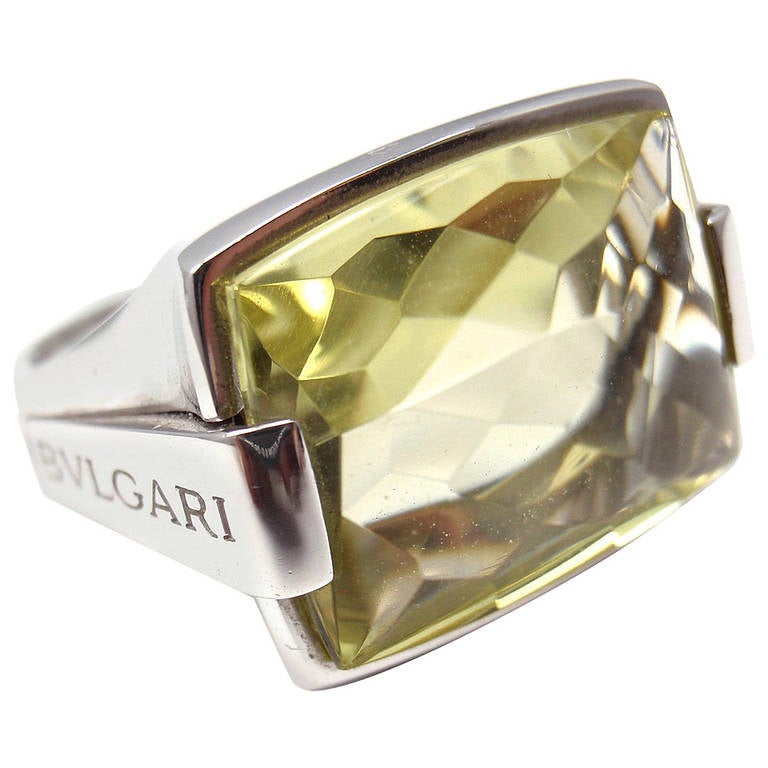 Bulgari Metropolis Citrine White Gold Ring