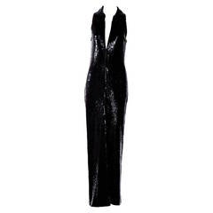 Vintage 70s HALSTON black sequin dress