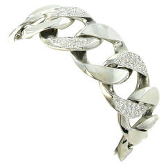 Verdura Diamond Gold Curb Link Bracelet