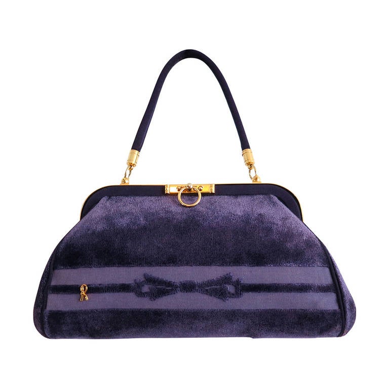 Vintage ROBERTA DI CAMERINO Purple velvet purse