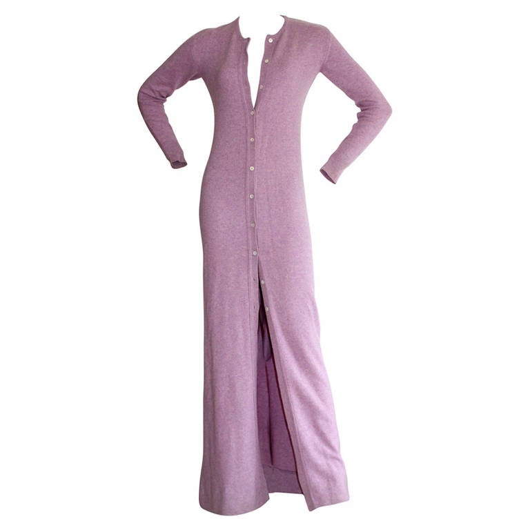 Vintage Halston Lilac Purple Cashmere Cardigan Dress