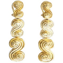 Large Tiffany Gold S Motif Earrings