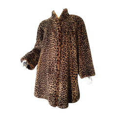 Vintage French Faux Leopard Fur 1980s