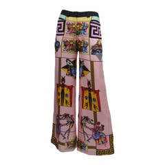 Whimsical Carnival Print Silk Pants