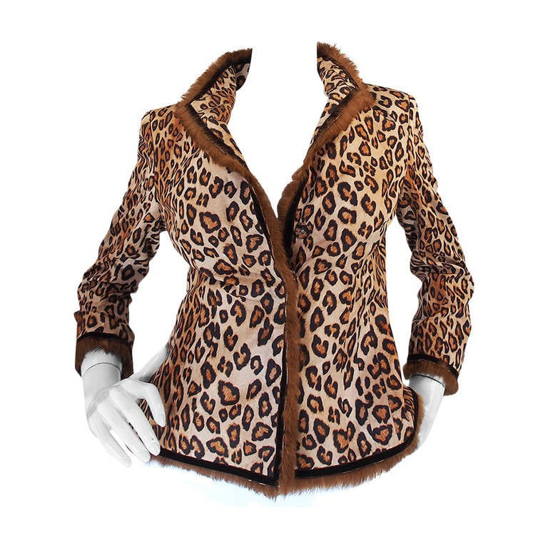 F2006 RTW McQueen Leopard and Fur Jacket For Sale