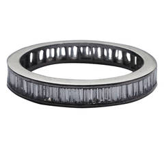 1940s Ladies Baguette Cut Diamond Platinum Eternity Band 1940s Ladies Baguette Cut Diamond Platinum Eternity Band