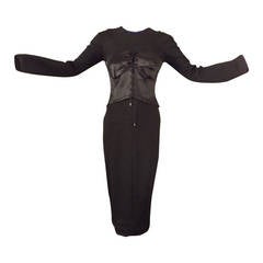 Spring, 2013 Black Knit & Silk Tom Ford Girdle Dress