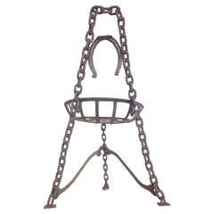 Sculptural Horseshoe Wrench Metal Folk Art Chair