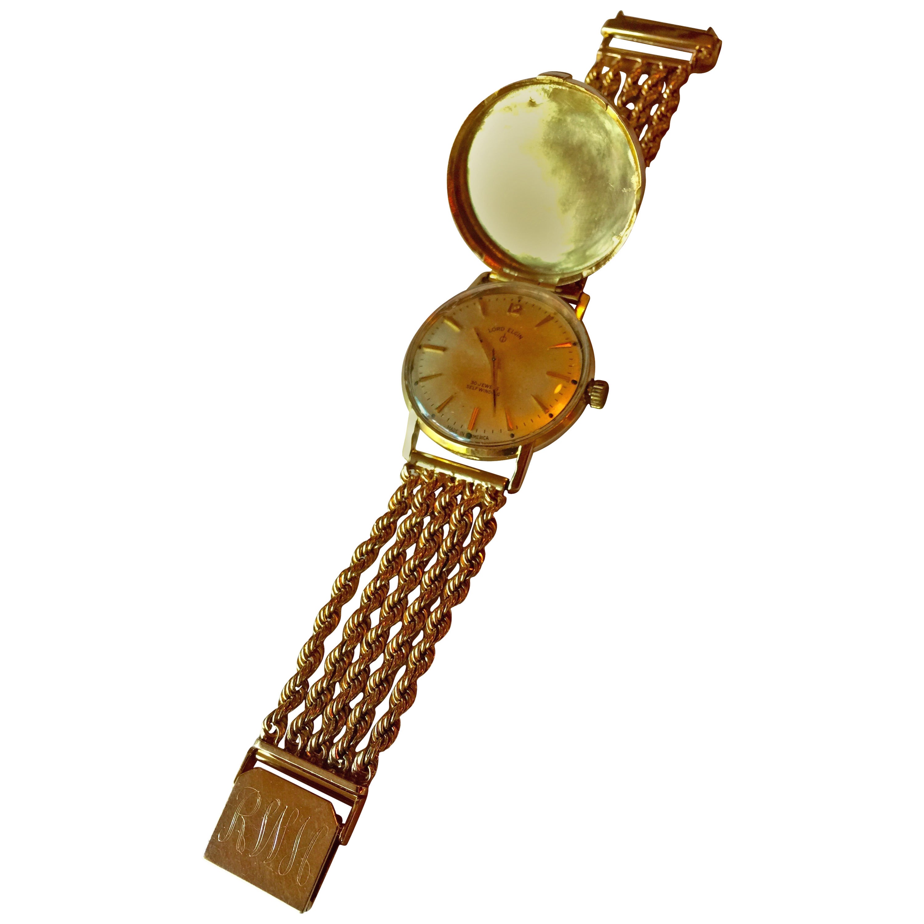 14k Gold Rosalie Wynn Hearst Monogramed Watch