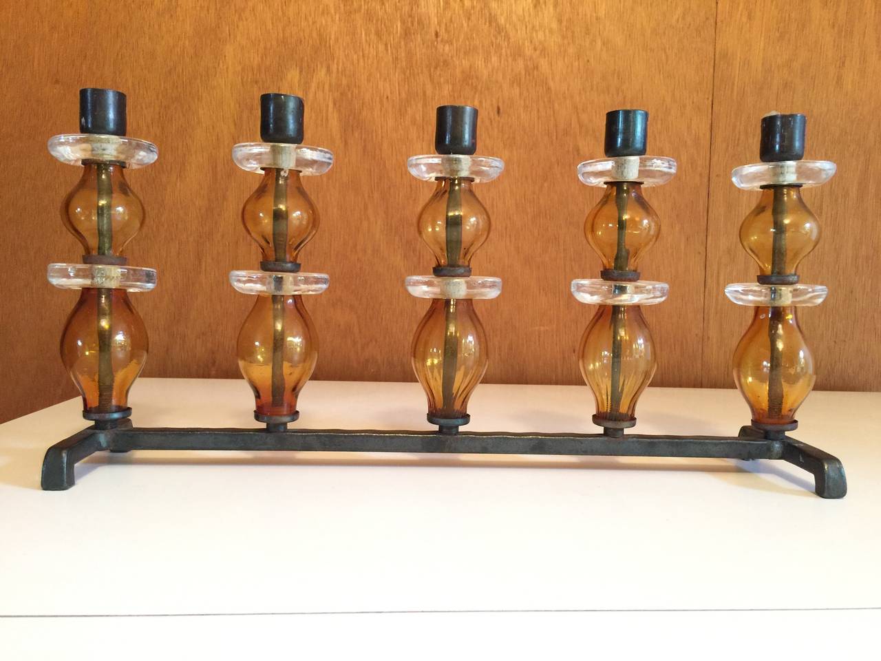 Mid-Century Modern Large Five-Arm Candleholder by Erik Hoglund, Sweden
