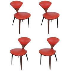 Four Norman Cherner Side Dining Chairs (4) by Plycraft