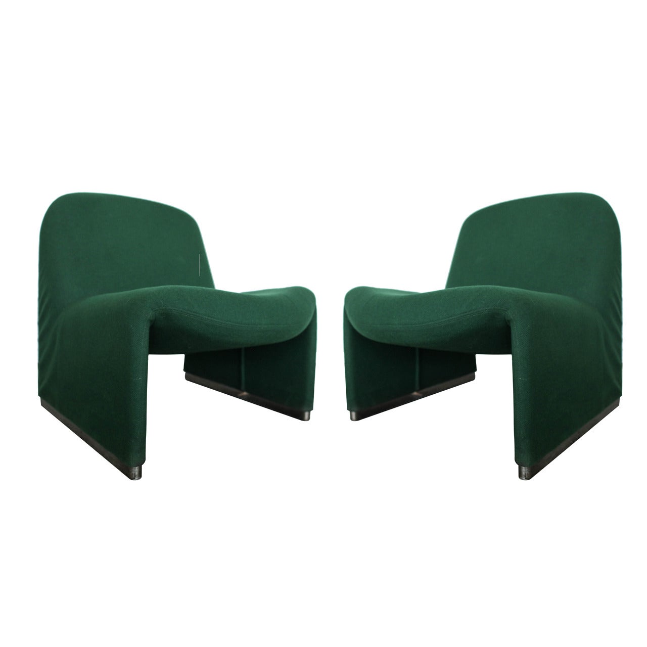 Two Green "Alky" Chairs by Giancarlo Piretti for Castelli