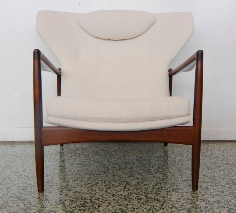 Mid-Century Modern Ib Kofod Larsen Wingback Lounge Chair for Selig