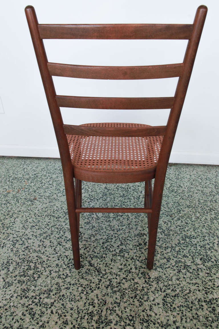 Unknown Six (6) Ladder back Chairs in the style of Gio Ponti
