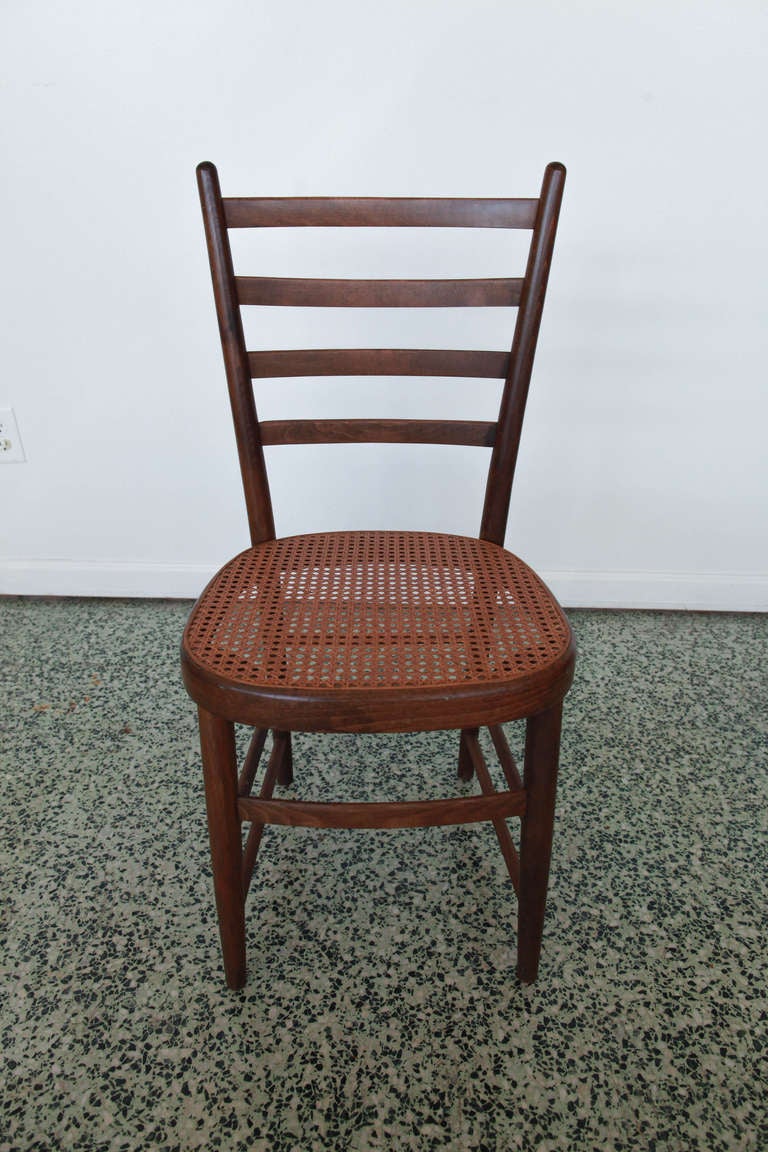 Six (6) Ladder back Chairs in the style of Gio Ponti In Good Condition In St. Louis, MO