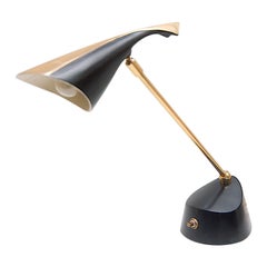 1950's Laurel Lamp Adjustable Desk Lamp Black and Gold