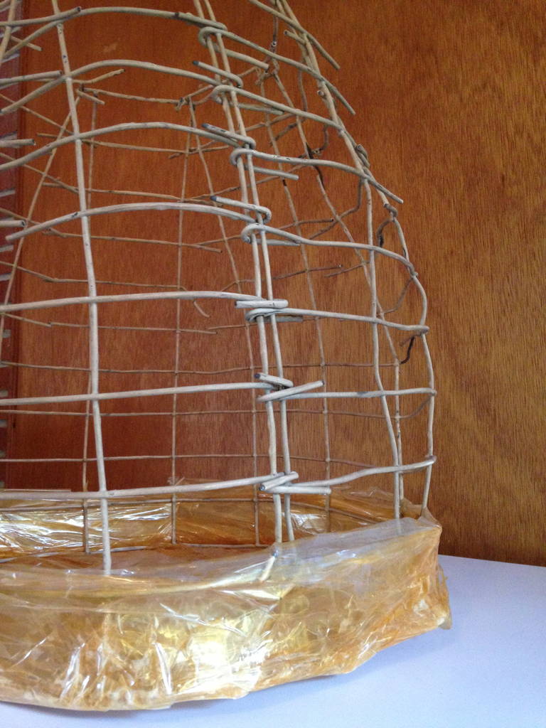 Wire Basket Cage Sculpture by Susan Eisler In Good Condition In St. Louis, MO