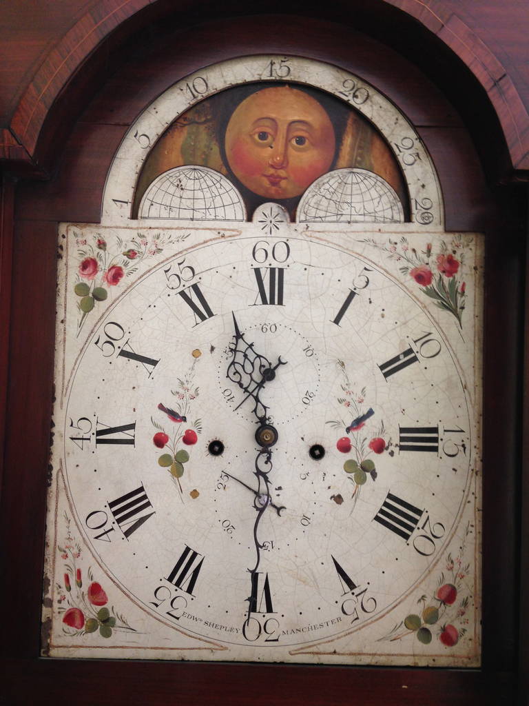 English Longcase Clock by Edward Shepley, Manchester, England circa 1790