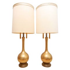 Hollywood Regency Glam Gold Tassel Table Lamps