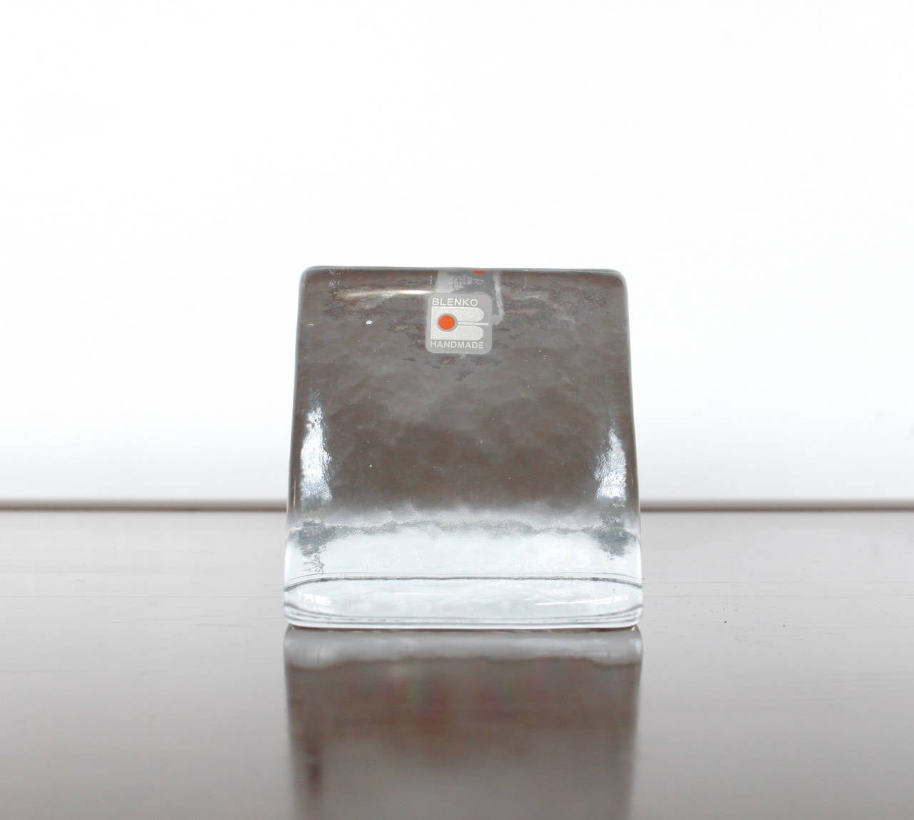 Serre-livres en verre Blenko de style mid-century 1