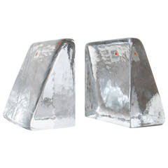Vintage Blenko Glass Mid-Century Bookends
