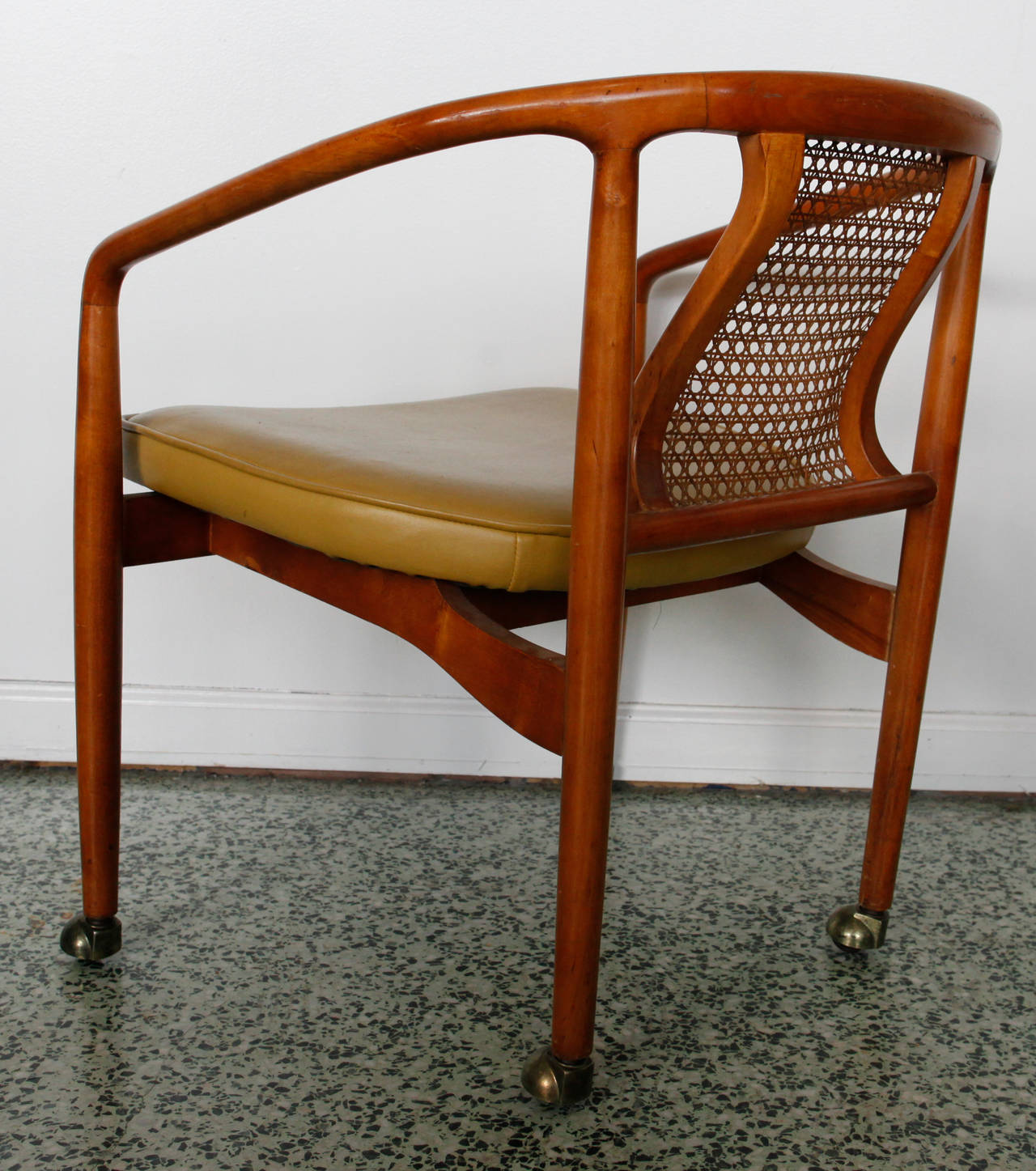 Pair of Bentwood Cane Back Armchairs in the Manner of Robsjohn-Gibbings