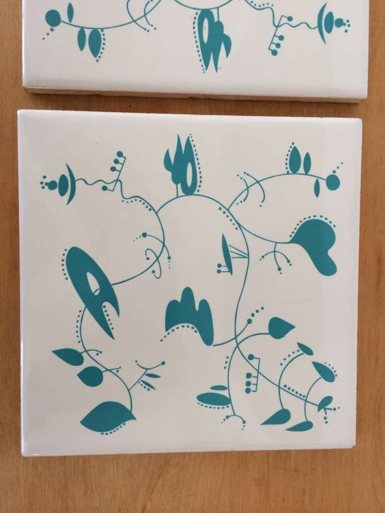 Mid-Century Modern Ceramic Tiles inspired by the work of Alexander Calder