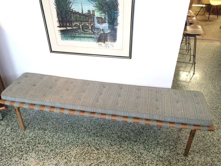 Unknown Widdicomb Style Long and Low Upholstered Bench