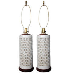 Pair of Chinese Blanc de Chine Table Lamps