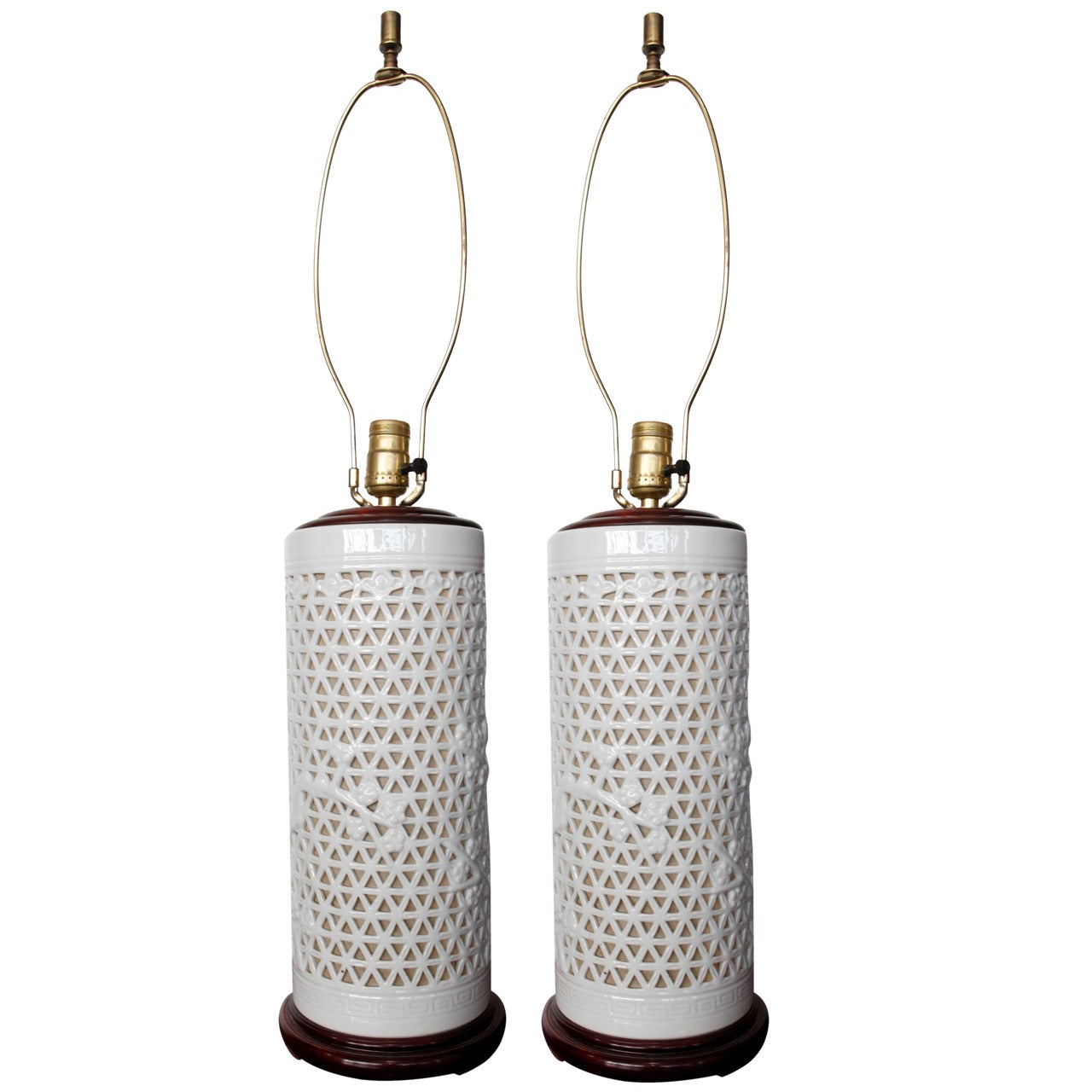 Pair of Chinese Blanc de Chine Table Lamps