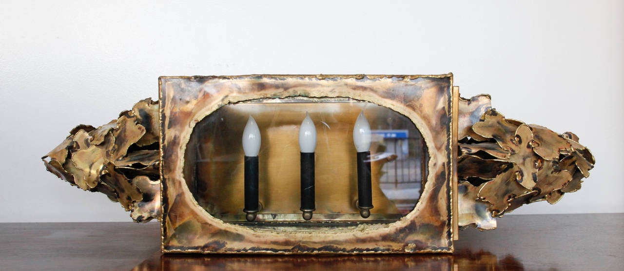 Mid-Century Brutalist Brass Pendant Light by Tom Green