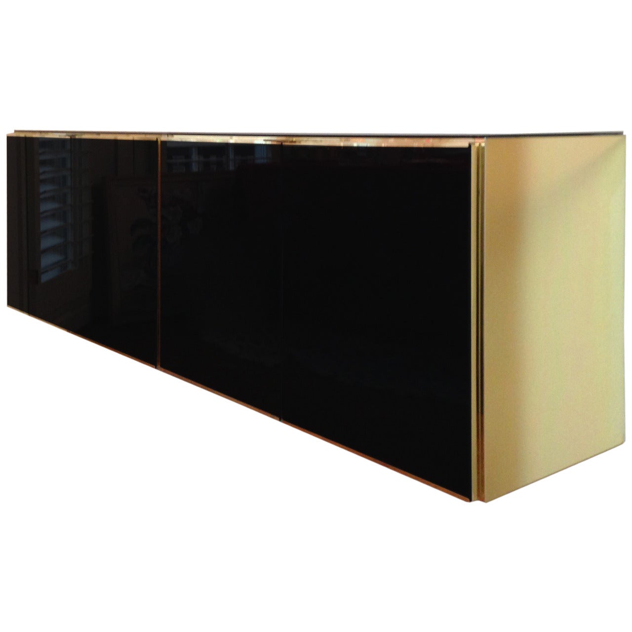 Floating Black and Gold Ello Credenza