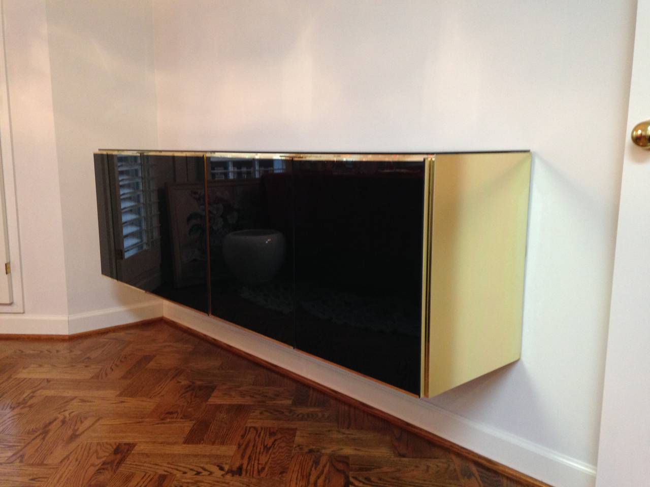 black and gold credenza